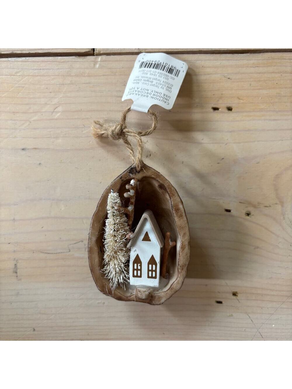 Wondershop NWT Mini House Bottle Brush Tree Ornament